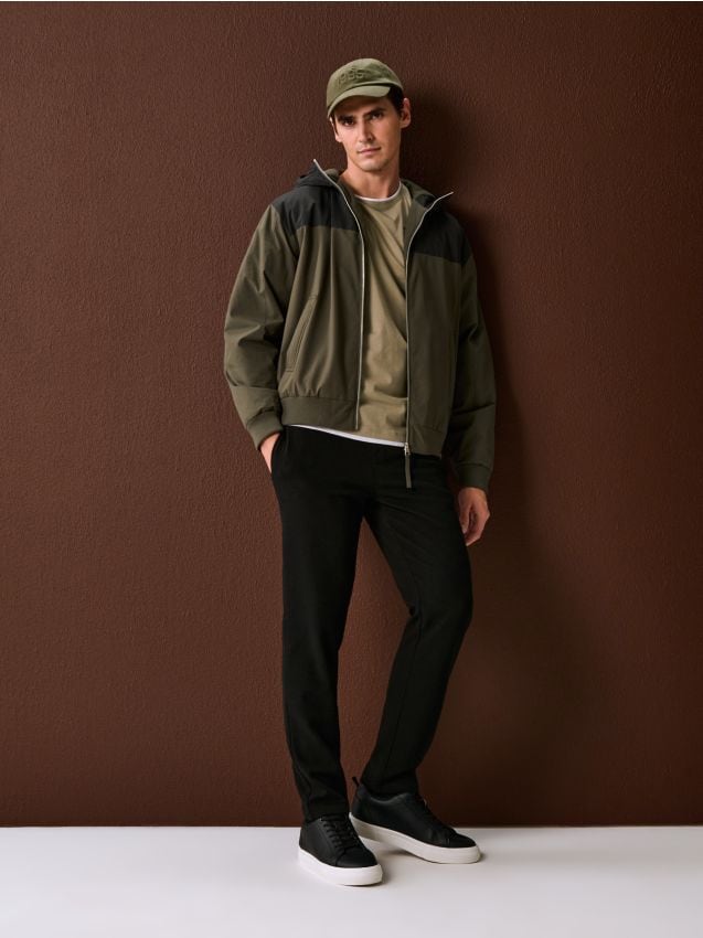 Sinsay - Spodnie dresowe jogger ottoman - czarny