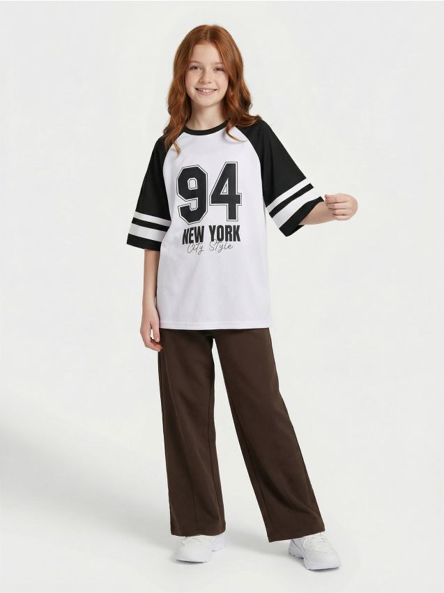 Sinsay - Tricou cu imprimeu - alb