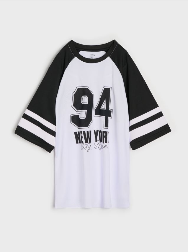 Sinsay - Tricou cu imprimeu - alb