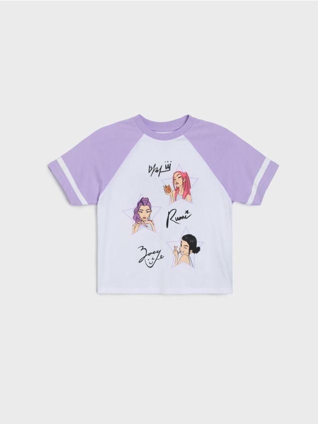 Sinsay - Tricou din bumbac cu imprimeu K-pop Demon Hunters - multicolor