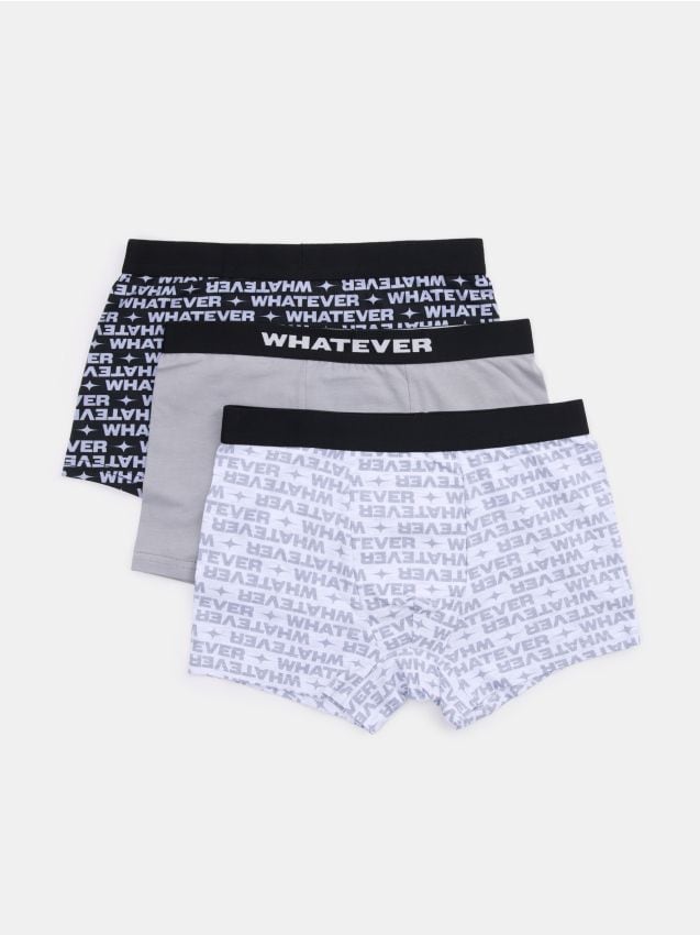 Sinsay - Set de 3 perechi de boxeri cu conținut ridicat de bumbac și text - multicolor