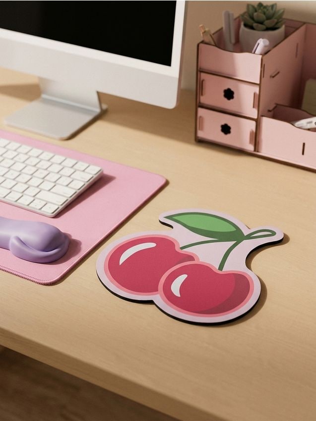 Sinsay - Mouse pad în formă de cireșe - roșu