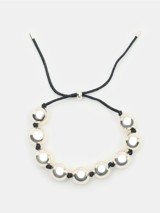 Sinsay - Brățară cu mărgele metalice - argintiu