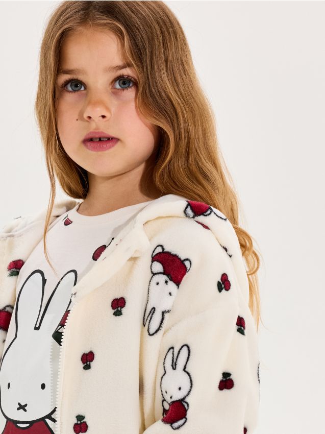 Sinsay - Hanorac din fleece cu fermoar Miffy - crem