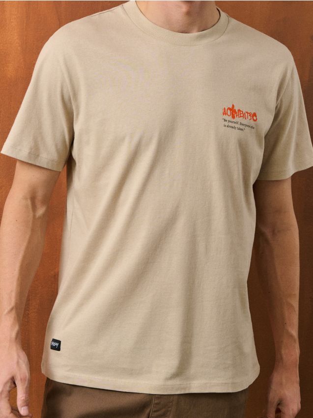 Sinsay - Tricou cu inscripție - bej