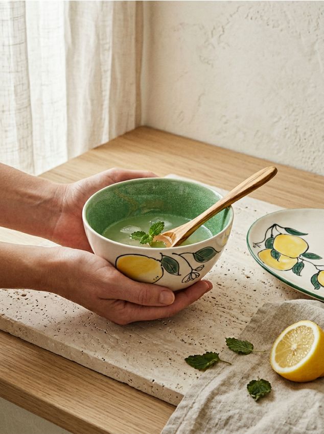 Sinsay - Bol cu motiv de lămâie - verde-deschis