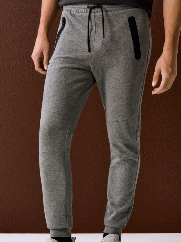 Sinsay - Pantaloni de trening tip jogger - gri deschis