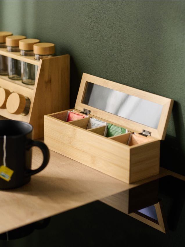 Sinsay - Cutie de depozitare din bambus cu capac - bej