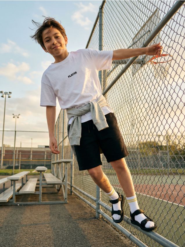 Sinsay - Tricou din bumbac cu motiv de fotbal Active - alb