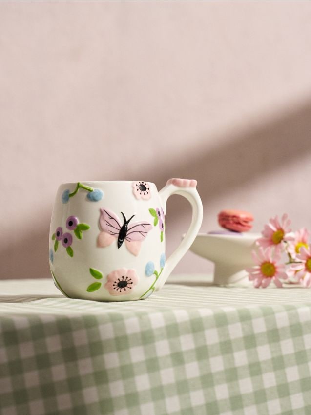 Tazza con motivo farfalle - multicolor