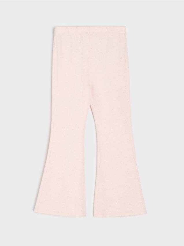 Sinsay - Pantaloni flare striați cu sclipici - roz-pastel