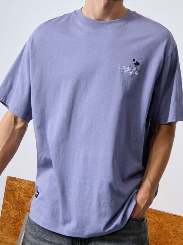 Sinsay - Tricou cu imprimeu - lavand