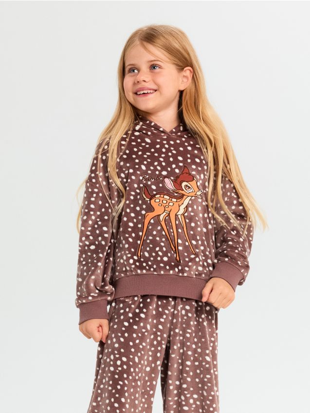 Sinsay - Hanorac cu broderie Bambi - maro