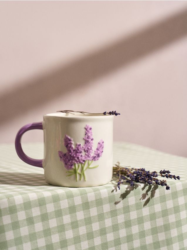 Tazza con motivo lavanda - lavanda