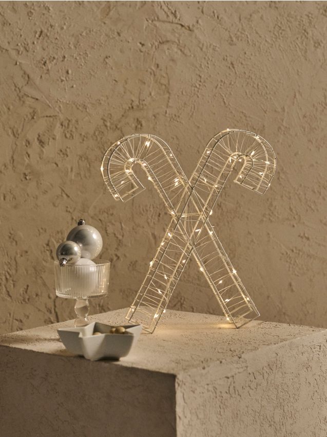 Sinsay - Vianočná LED lampa v tvare cukrovej paličky - biela