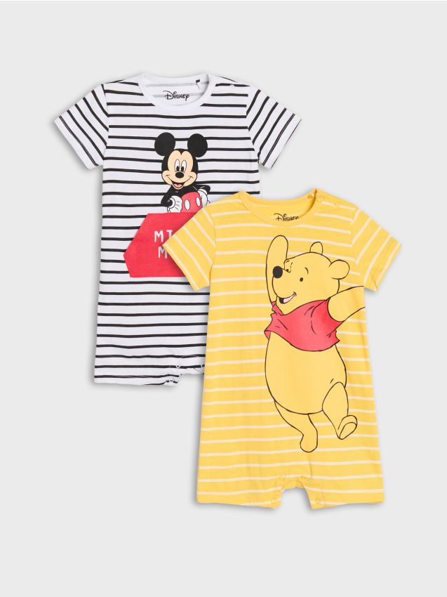 Sinsay - Set 2 salopete din bumbac cu imprimeu Disney - alb