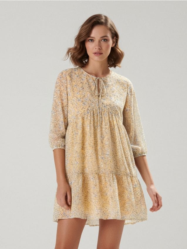 Sinsay - Rochie mini cu imprimeu floral - multicolor