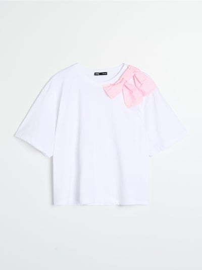 Бавовняна футболка з декоративним бантом