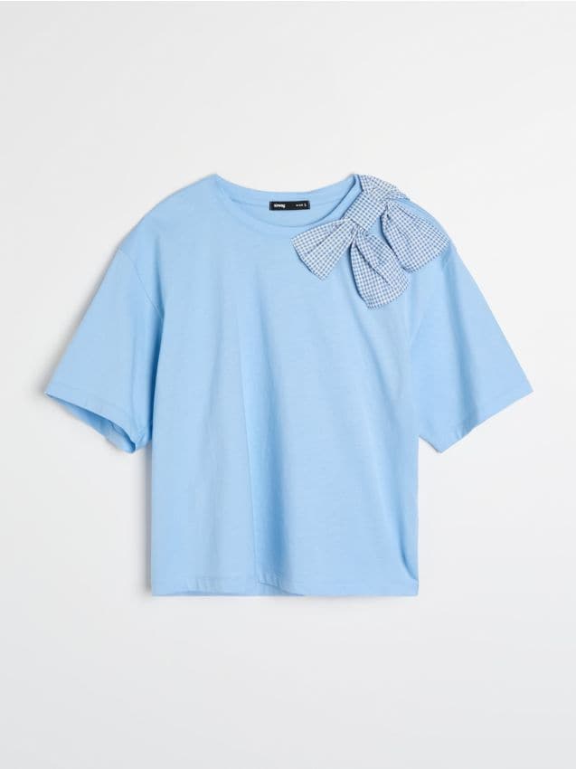 Sinsay - Tricou din bumbac cu fundă decorativă - altele