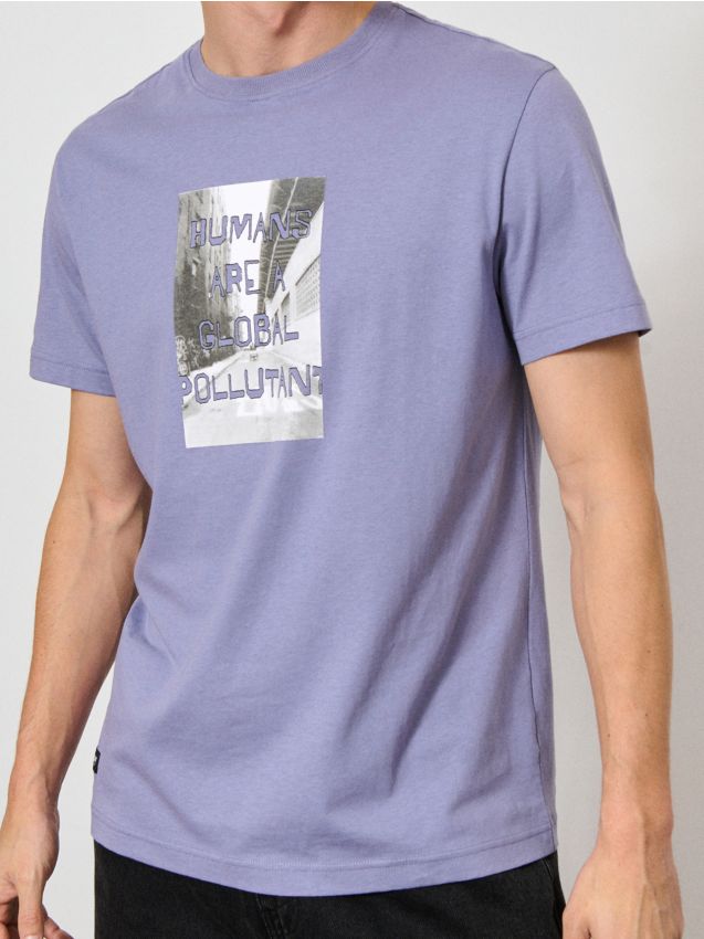 Sinsay - Tricou cu imprimeu - lavand