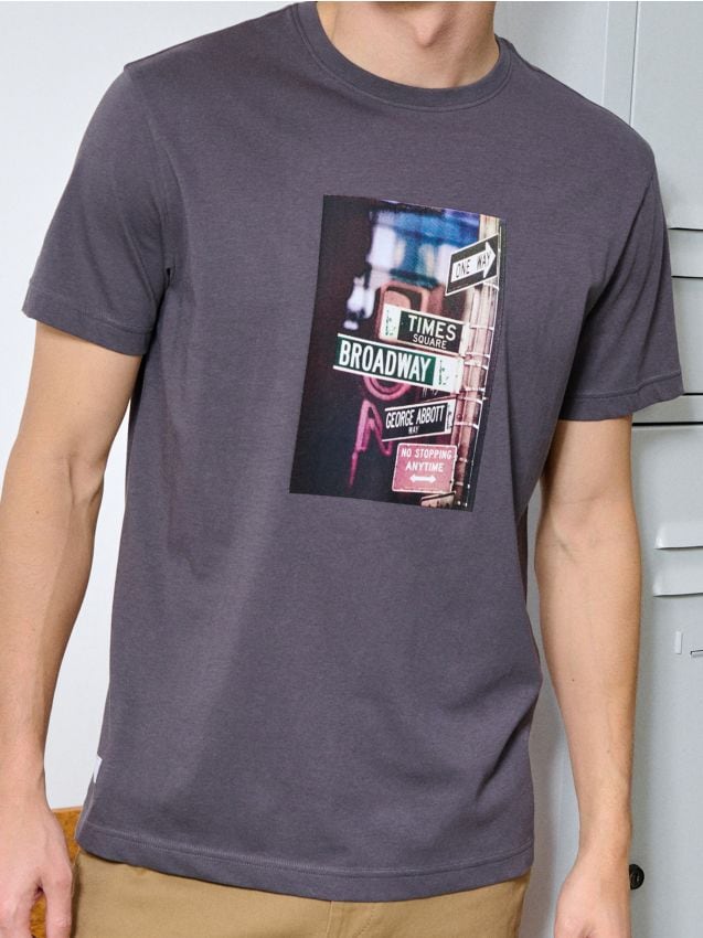 Sinsay - Tricou cu mânecă scurtă - gri