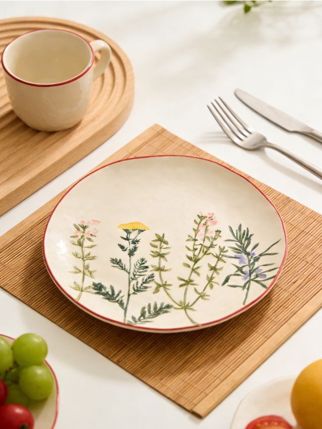 Sinsay - Farfurie ceramică cu motiv floral - multicolor