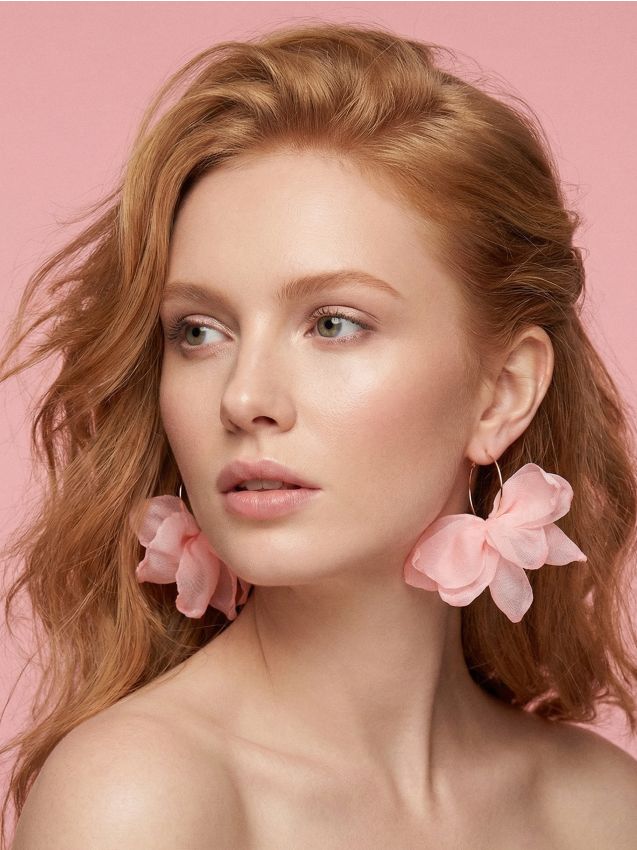 Sinsay - Cercei În Formă De Flori - roz-pastel