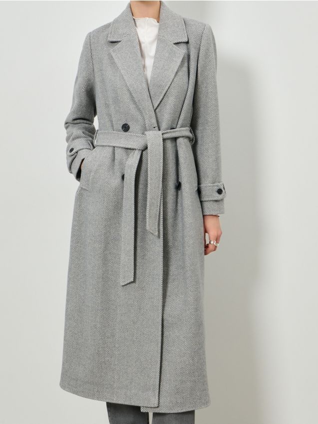 Sinsay - Kabát s prímesou vlny - svetlošedá