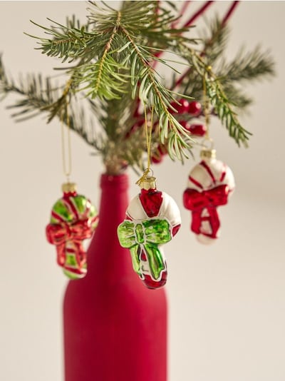 Скляні іграшки у формі цукеркових тростин 3 pack