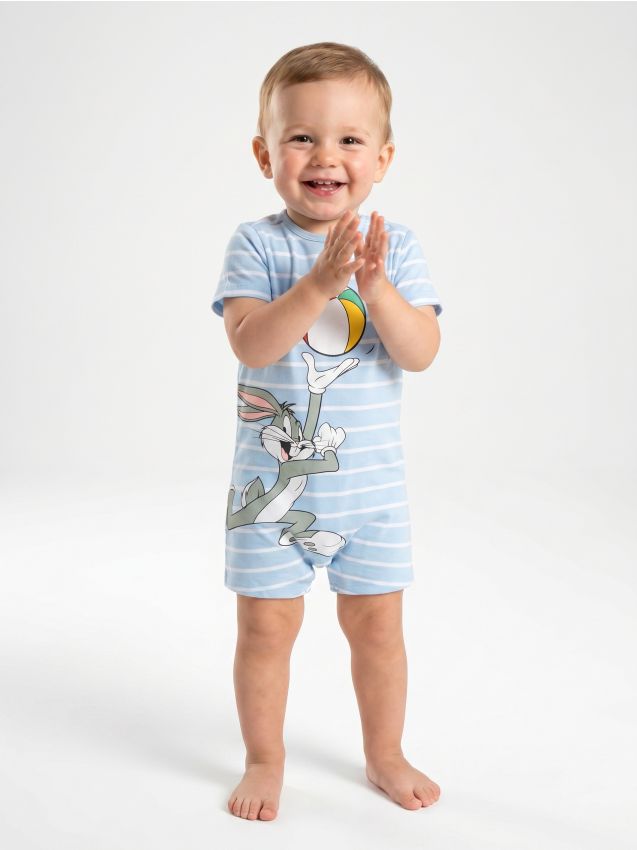 Sinsay - Salopetă din bumbac cu imprimeu Looney Tunes - light blue