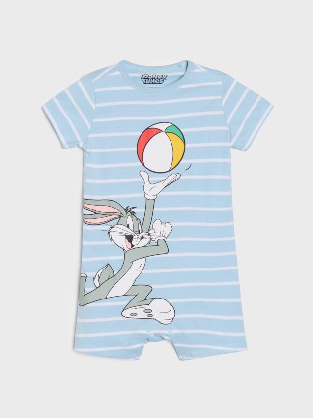 Sinsay - Salopetă din bumbac cu imprimeu Looney Tunes - light blue