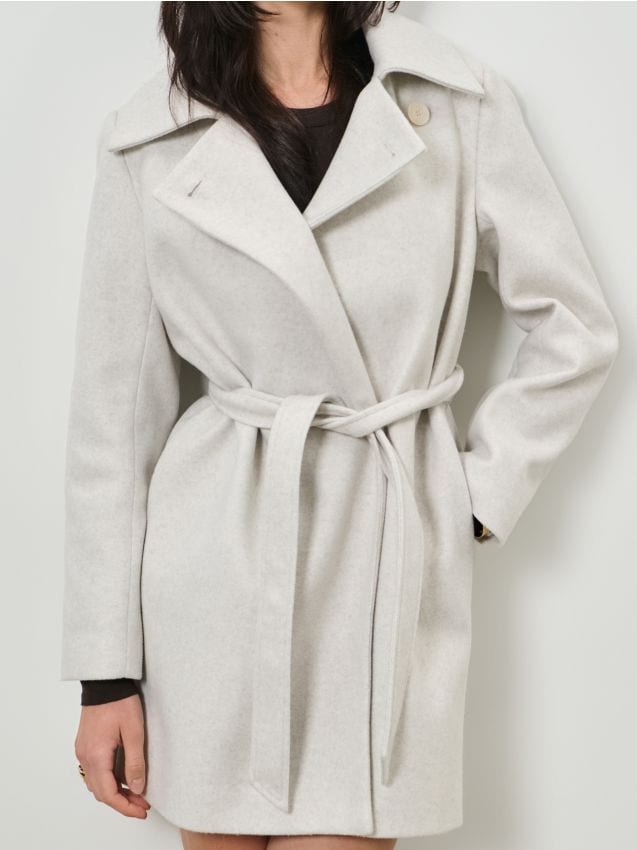 Sinsay - Kabát so zaväzovacím opaskom - telová