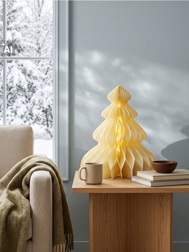 Sinsay - Decorațiune LED din hârtie în formă de brad de Crăciun - multicolor