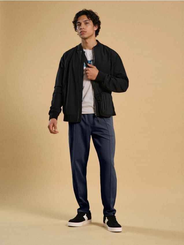 Sinsay - Pantaloni tapered fit - bleumarin