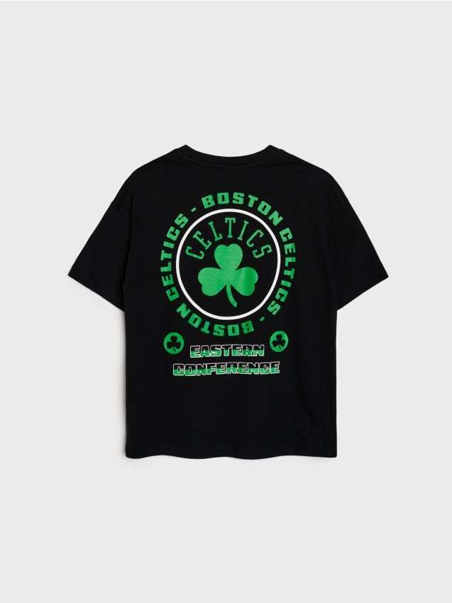 Sinsay - Tricou din bumbac cu imprimeu Boston Celtics NBA - negru