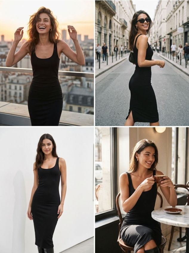 Sinsay - Rochie midi clasică cu bretele și viscoză - negru