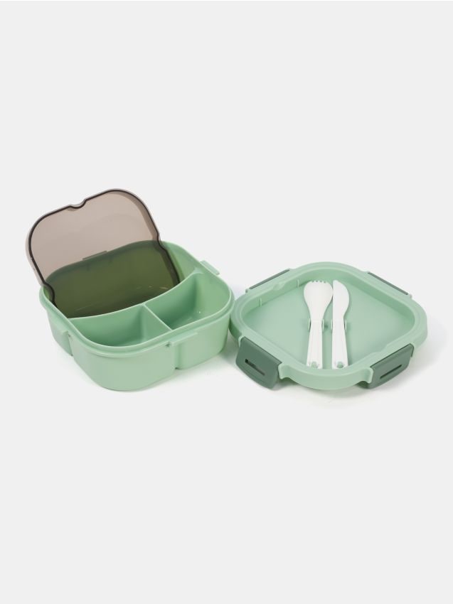 Sinsay - Lunch box ze sztućcami - zielony