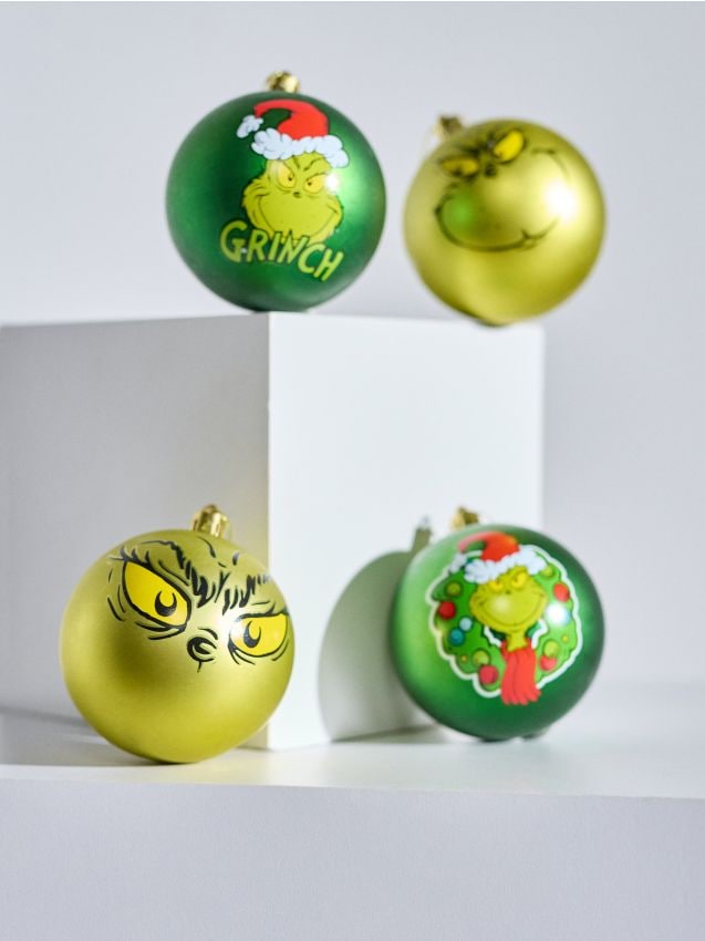 Sinsay - Súprava 4 vianočných ozdob Grinch - bledozelená