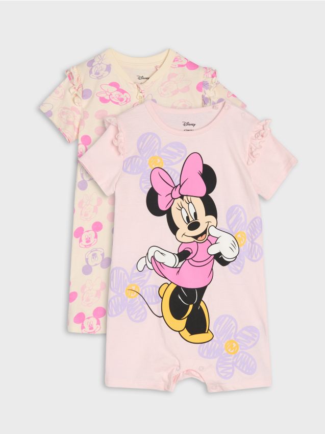 Sinsay - Salopetă din bumbac cu imprimeu Minnie Mouse - roz-pastel