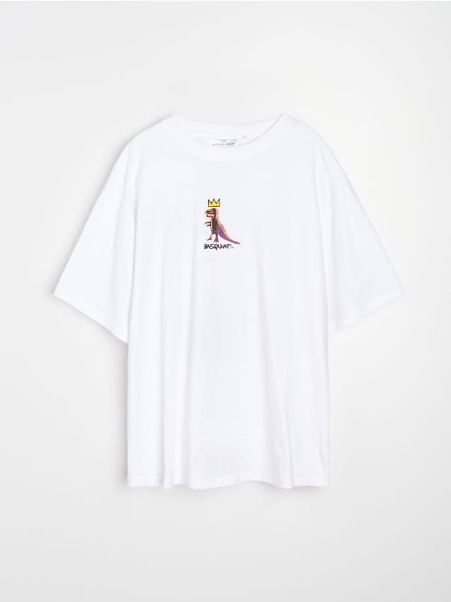 Sinsay - Tricou din bumbac cu imprimeu Basquiat - alb