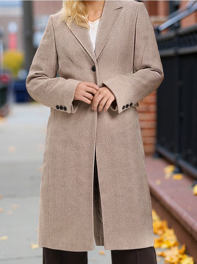 Sinsay - Klasický jednoradový kabát - telová