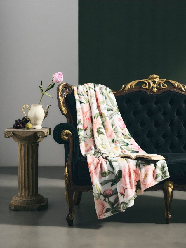 Sinsay - Pătură cu motiv floral - multicolor