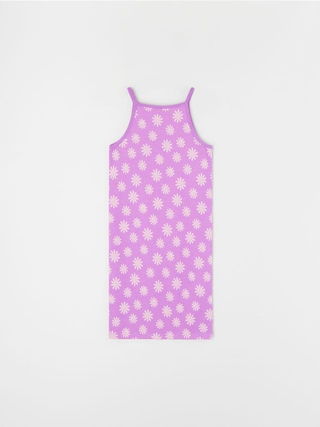 Sinsay - Mini šaty na ramienkach s kvetinovým vzorom - orchideová