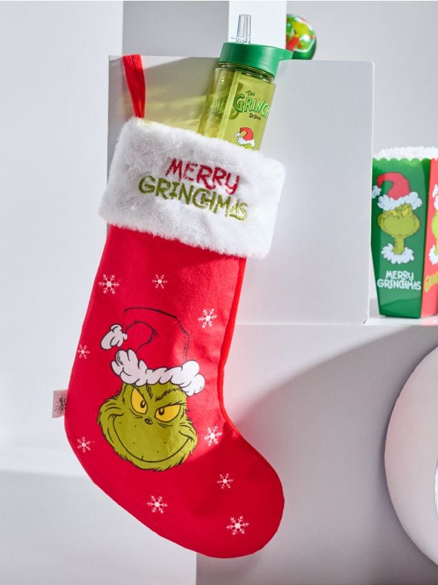 Sinsay - Dekoratívna vianočná pančucha Grinch - červená