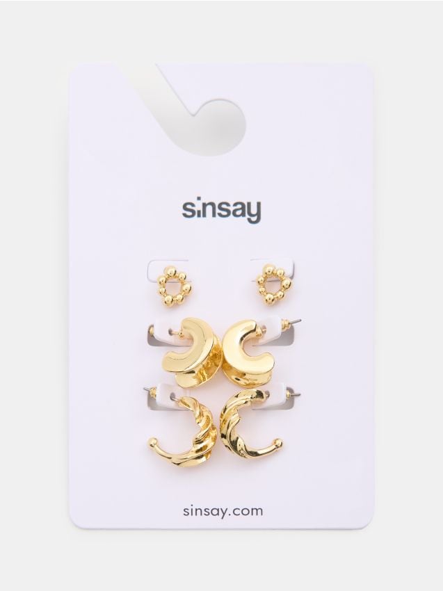 Sinsay - Set de 3 perechi de cercei - auriu