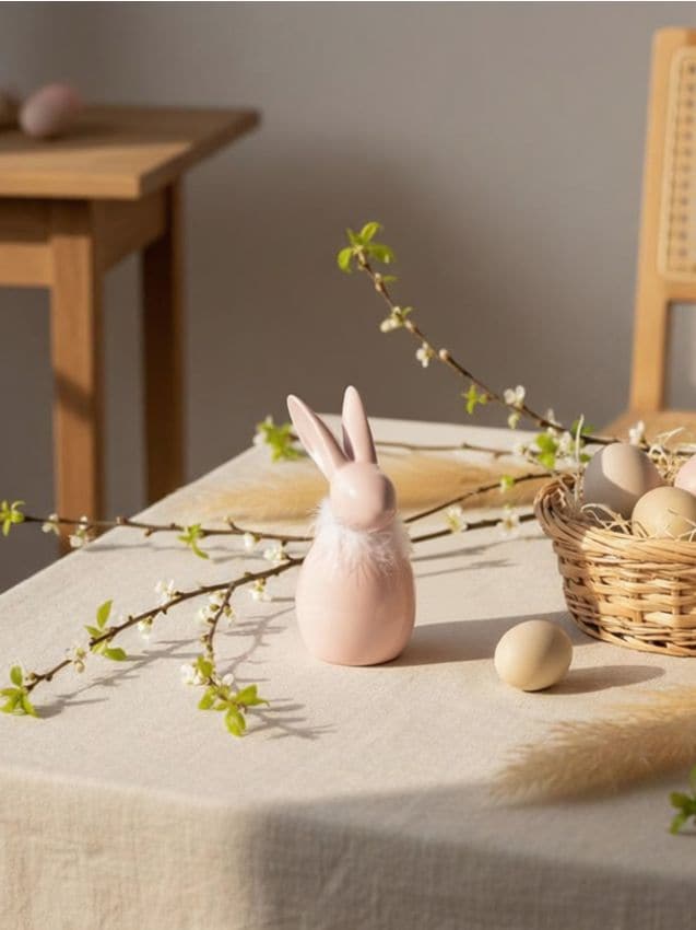 Sinsay - Iepuraș ceramic de Paște - roz-pastel