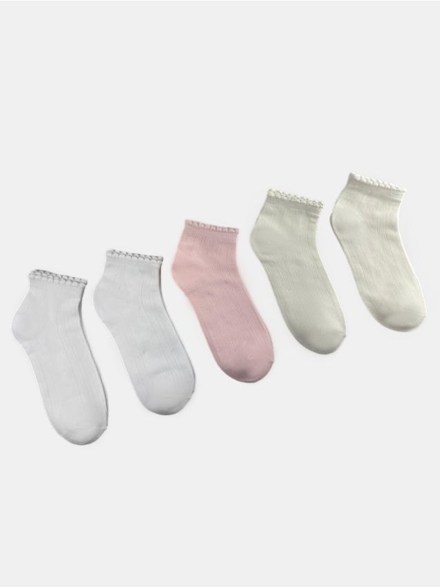 Sinsay - Set de șosete scurte ripsate cu volănaș 3 pack - multicolor