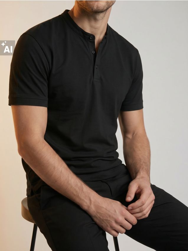 Sinsay - Tricou polo din bumbac - negru