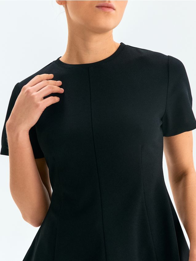 Sinsay - Koszulka z ozdobnymi falbanami - czarny