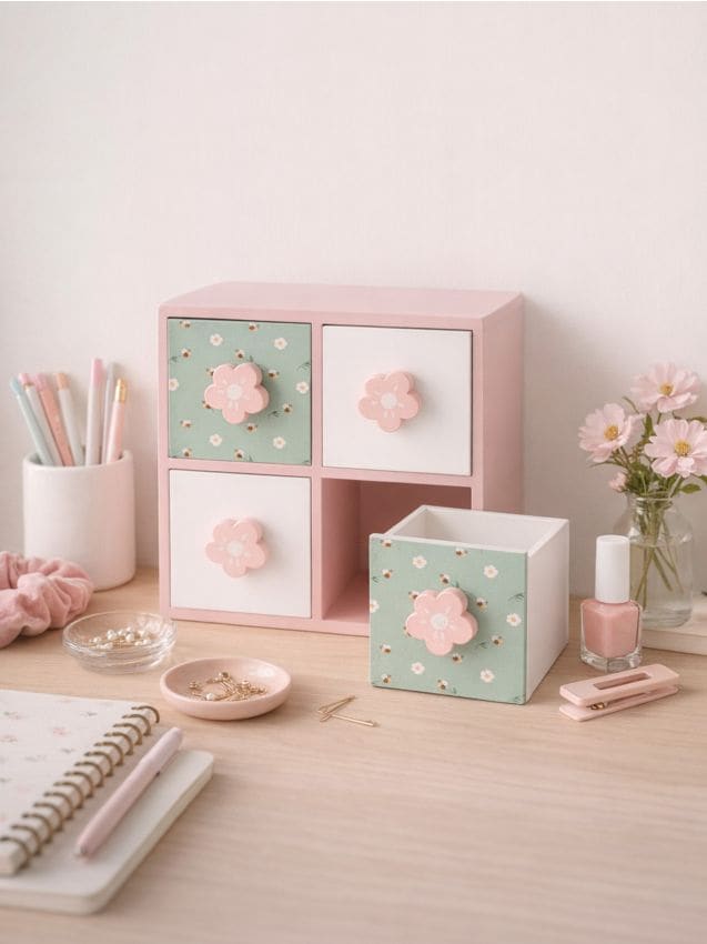 Sinsay - Organizator cu sertare cu motiv floral - multicolor